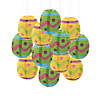 Mini Egg-Shaped Hanging Paper Lanterns - 12 Pc. Image 1