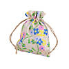 Mini Floral Print Burlap Drawstring Bags &#8211; 12 Pc. Image 1