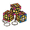 Mini Fun Puzzle Cube Keychains - 12 Pc. Image 1