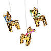 Mini Gold Fringe Donkey Pi&#241;ata Decorations - 3 Pc. Image 1