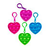Mini Heart Lotsa Pops Popping Toy Keychains - 12 Pc. Image 1