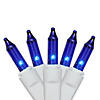 Mini Icicle Christmas Lights - Blue - 2.5' White Wire - 50ct Image 1
