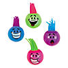 Mini Light-Up Funny Face Bouncy Ball Assortment - 12 Pc. Image 1