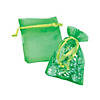 Mini Lime Green Organza Drawstring Treat Bags - 50 Pc. Image 1
