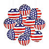 Mini Patriotic Hanging Paper Lanterns - 12 Pc. Image 1