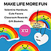Mini Plush Rainbow Valentine Exchanges with Card for 12 Image 1