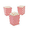 Mini Red &amp; White Striped Popcorn Boxes - 24 Pc. Image 1
