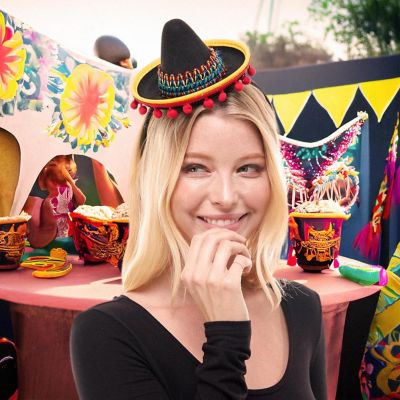 Mini Sombrero Hat Costume Headband  Black Image 3