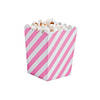 Mini Striped Candy Pink & White Popcorn Boxes - 24 Pc. Image 1