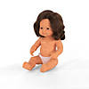 Miniland Educational Anatomically Correct 15" Baby Doll, Caucasian Girl, Brunette Image 1