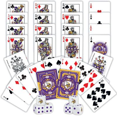 Minnesota Vikings NFL 2-Pack Playing cards &amp; Dice set Image 2
