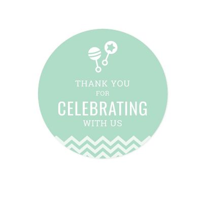 Mint Green Chevron Thank You 40-Pack Image 1