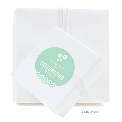 Mint Green Chevron Thank You 40-Pack Image 1