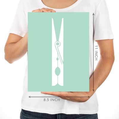 Mint Green Laundry Clothespin 8.5x11 Image 2