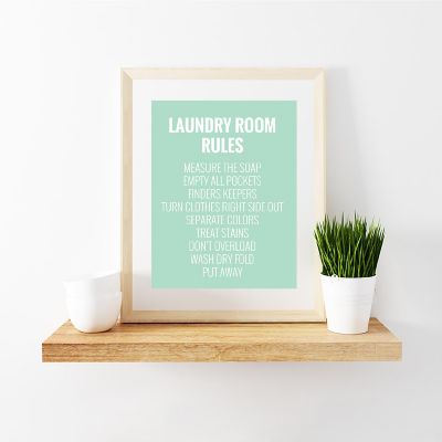 Mint Green Laundry Room Rules 8.5x11 Image 1