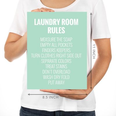 Mint Green Laundry Room Rules 8.5x11 Image 2