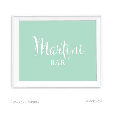 Mint Green Martini Bar Sign 8.5x11 Image 1