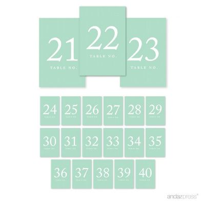 Mint Green Table Numbers 21 40 Image 1
