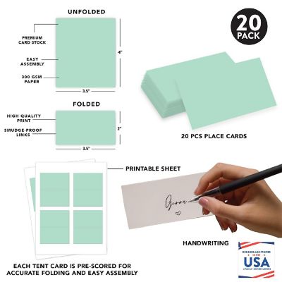 Mint Green Table Tent Place Cards 20-Pack Image 1