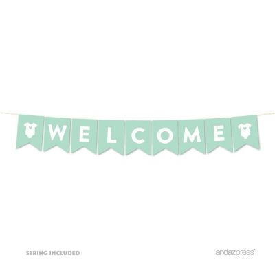 Mint Green Welcome Banner - 4 x 5.5 Inch Image 1