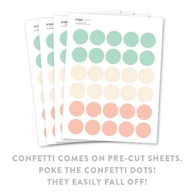 Mint Peach 1st Birthday Confetti 180-Pack Image 1