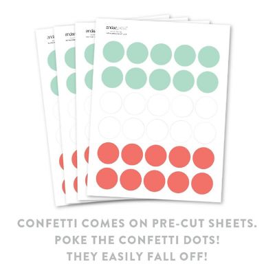 Mint White Coral Confetti 180-Pack Image 1