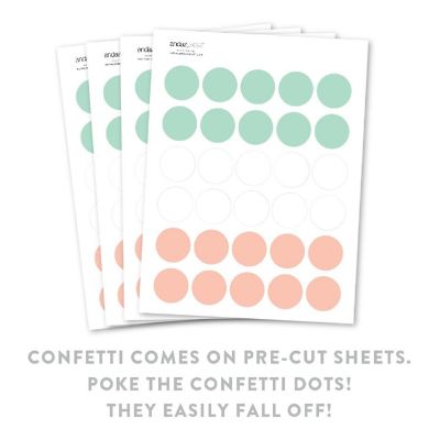 Mint White Peach Confetti 180-Pack Image 1