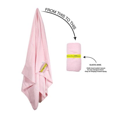 MinxNY - Compact, Quick Drying Beach Towel- Pink Heather Image 1