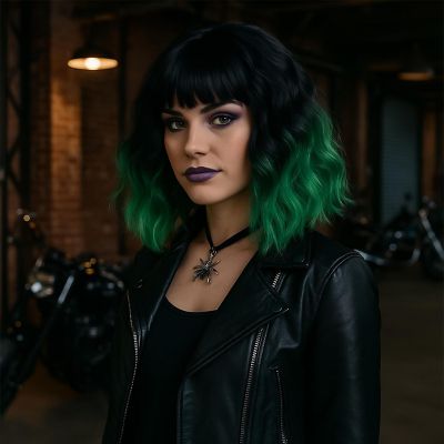 Miss Behaving Wig Green Image 3