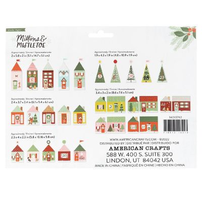 Mittens &amp; Mistletoe Advent Calendar 40/Pkg-Makes 25 Houses Image 1