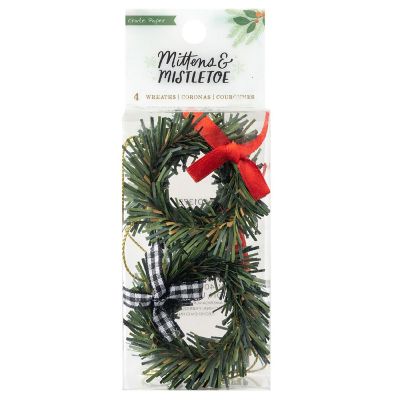 Mittens &amp; Mistletoe Wreaths 4/Pkg Image 1