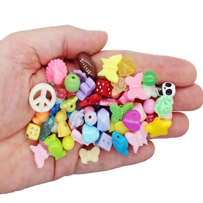 Mixed Acrylic Beads, Colorful Shape Assortment, 400 pcs Image 1