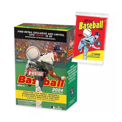 MLB 2024 Topps Heritage Baseball Value Box  8 Packs Image 1