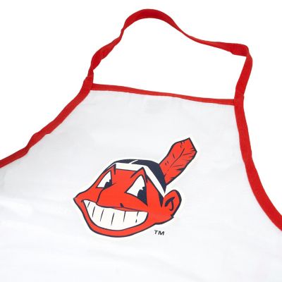 MLB Basebal Cleveland Indians BBQ Grilling Apron Red Trim Image 2