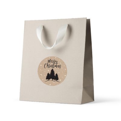 Modern Black Forest Christmas Gift Label Image 1