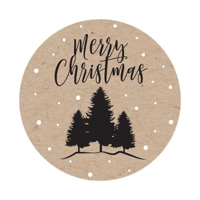 Modern Black Forest Christmas Gift Label Image 3