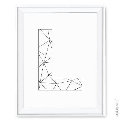 Modern Black White Geometric L 8.5x11 Image 1