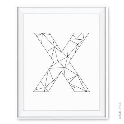 Modern Black White Geometric X 8.5x11 Image 1
