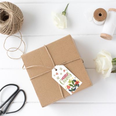 Modern Christmas Bright Holiday Gift Tag Image 1