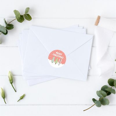 Modern Christmas Coral Mint Winter Label Image 1