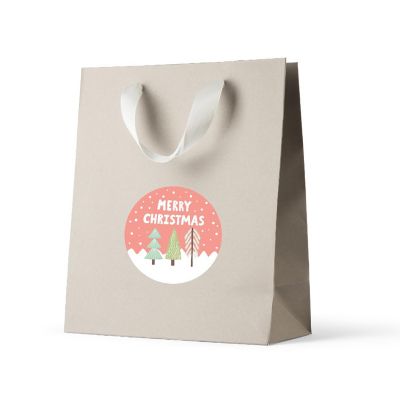 Modern Christmas Coral Mint Winter Label Image 1