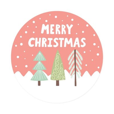 Modern Christmas Coral Mint Winter Label Image 3