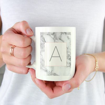 Modern Gray Marble Letter A mug Image 1