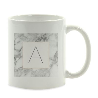 Modern Gray Marble Letter A mug Image 2