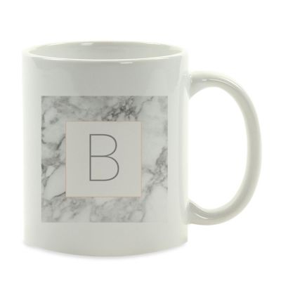Modern Gray Marble Letter B mug Image 2