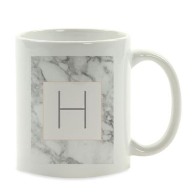Modern Gray Marble Letter H mug Image 2
