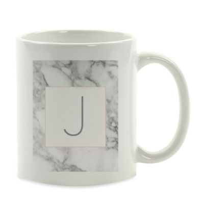 Modern Gray Marble Letter J mug Image 2