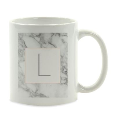 Modern Gray Marble Letter L mug Image 2