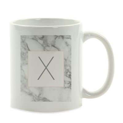 Modern Gray Marble Letter X mug Image 2
