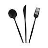 Modern Plastic Black Cutlery Sets - 24 Ct. Image 1